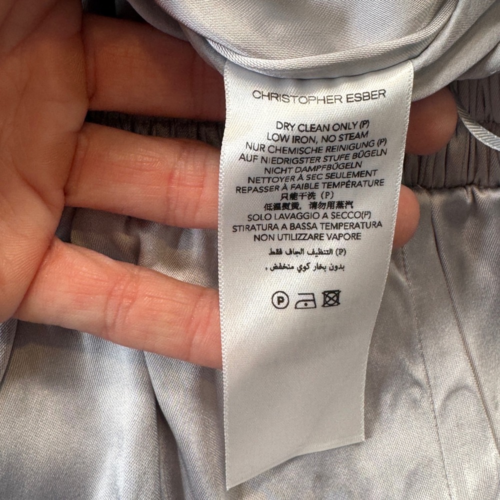Christopher Esber Palladium Shorts Silver Boxer Dolphin Silk Trim AU 10 US 6 - Picture 7 of 8